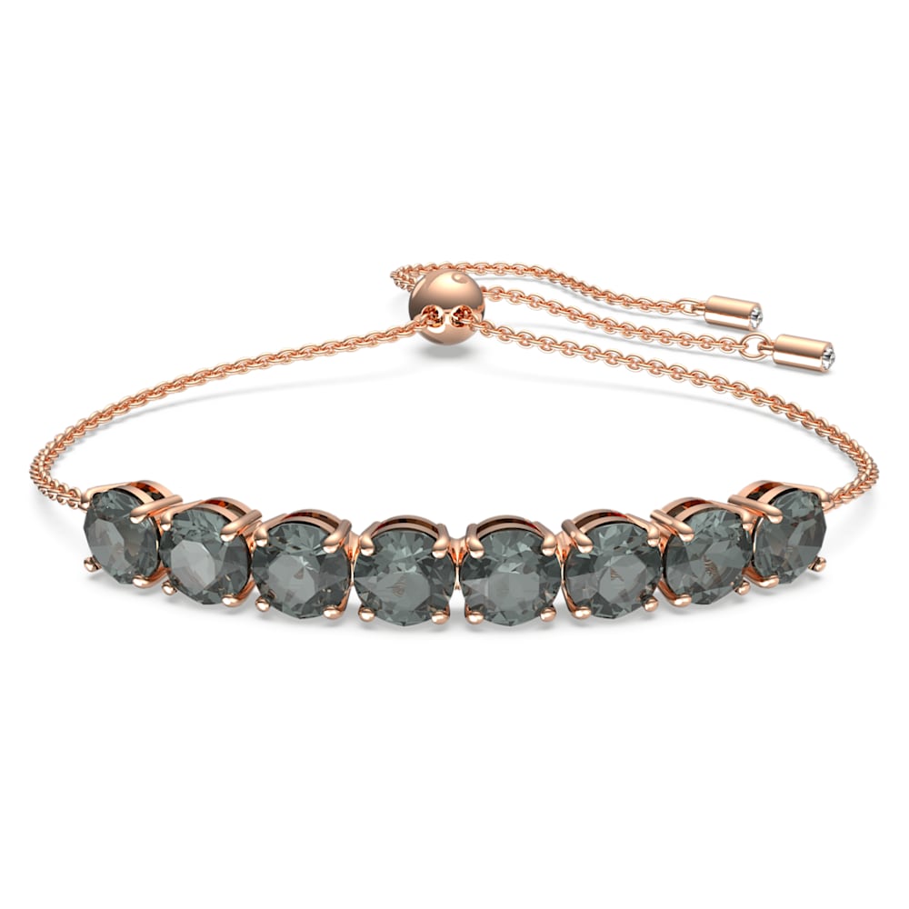 Exalta bracelet, Black, Rose gold-tone 