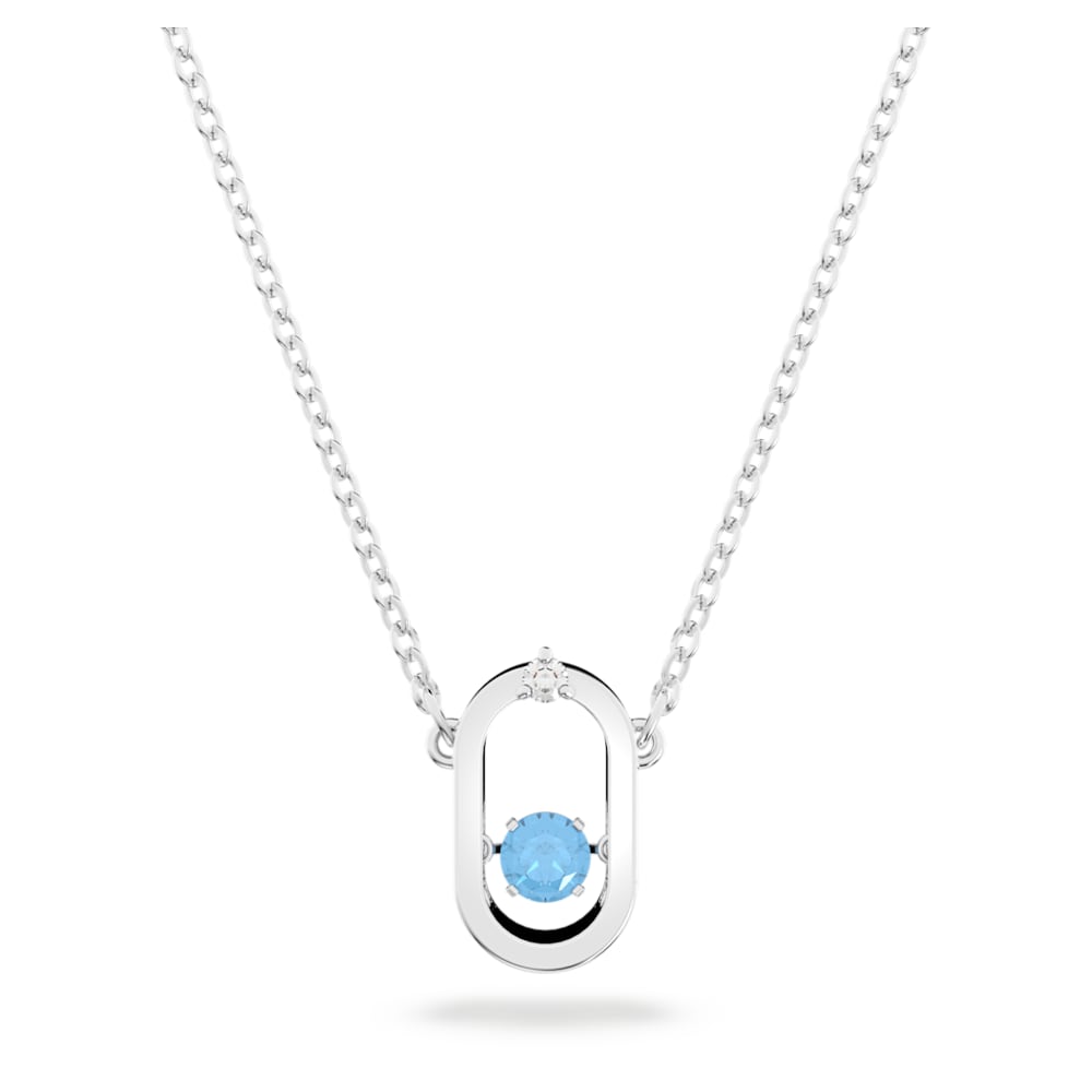 Swarovski Sparkling Dance necklace, Round cut, Oval shape, Blue