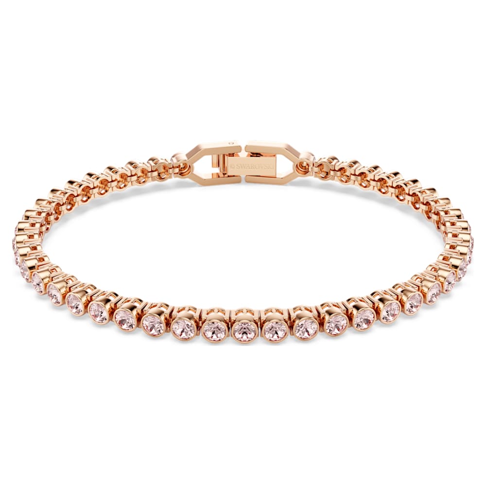 美品 スワロフスキー Emily Tennis ブレスレット テニスブレスレット Imber Tennis bracelet, Round cut, Pink, Rose gold-tone