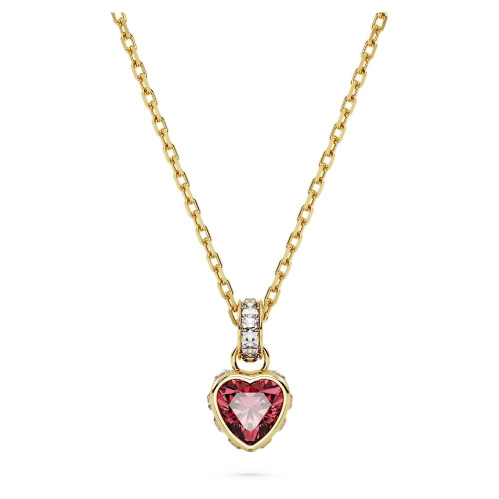 Pendentif Chroma C ur Rouge Placage de ton or Swarovski