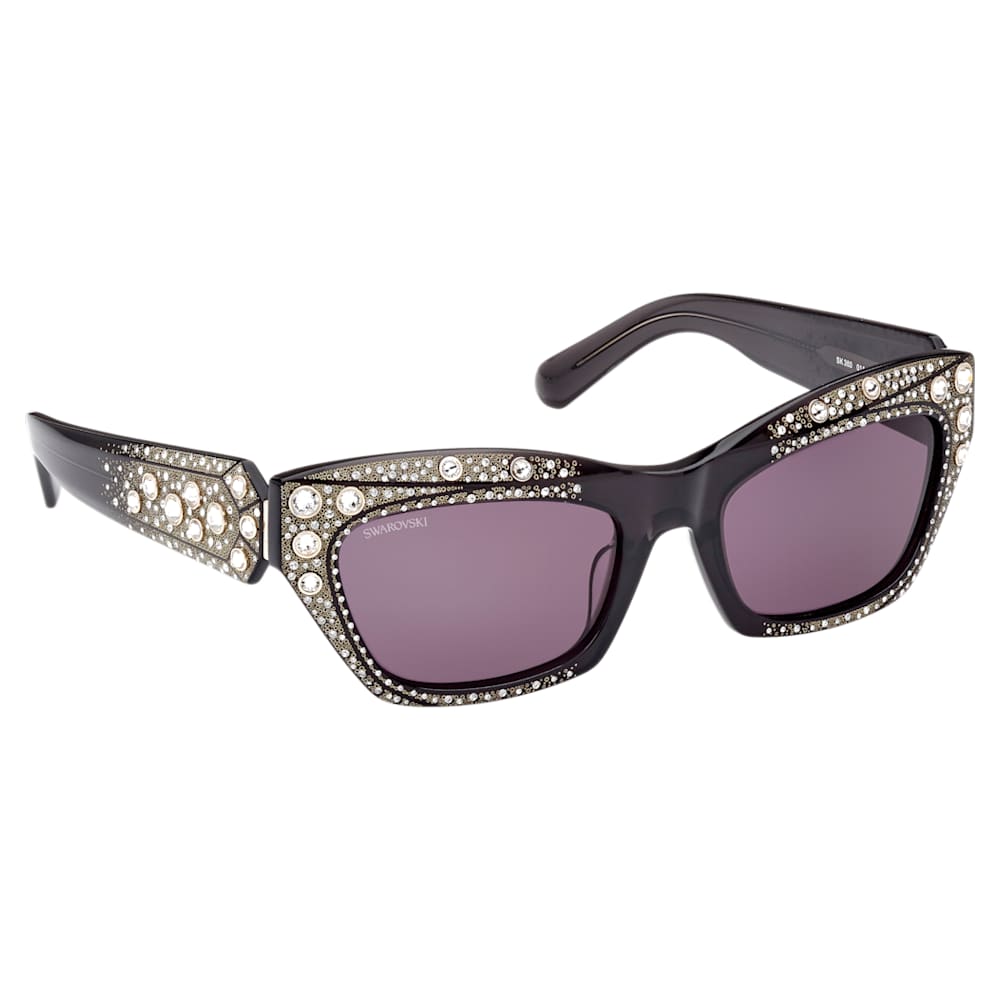 Sunglasses, Cateye shape, SK0380 01A, Black Swarovski