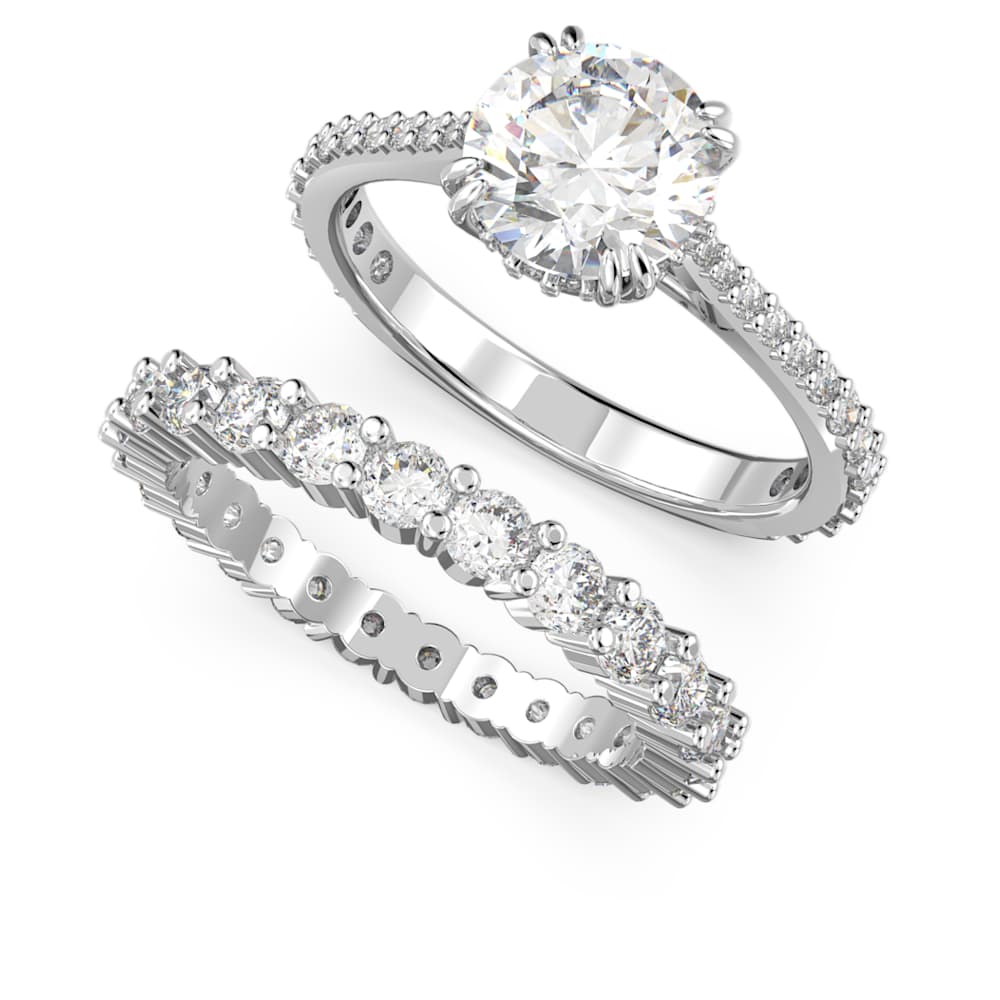Anillo Constella Conjunto 2 Talla redonda Blanco Ba o de