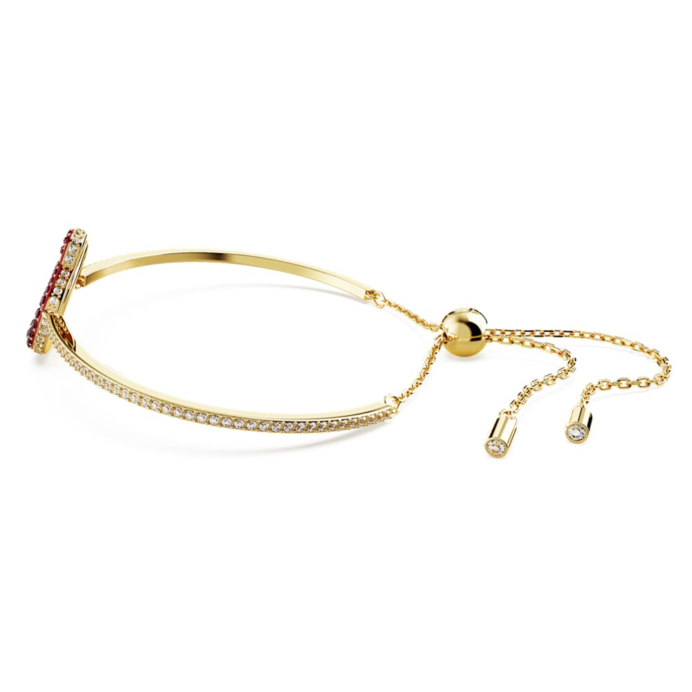 Swarovski Iconic Swan bangle, Swan, Medium, Red, Goldtone plated