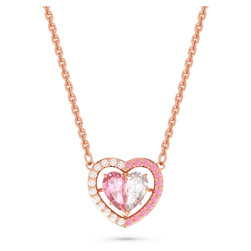 Antique Pink Crystal Heart Necklace - Simple Graces Jewelry