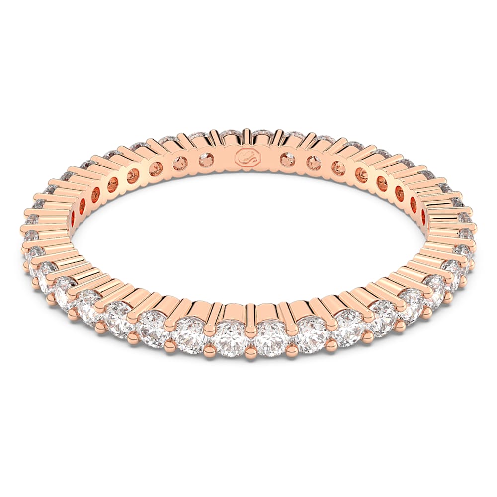 Matrix Vittore ring, Round cut, White, Rose gold-tone finish  
