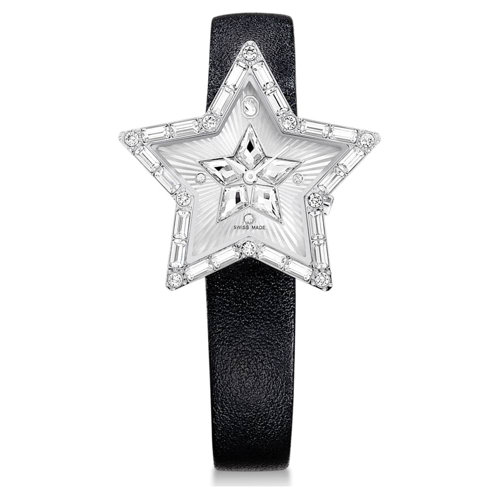 SWAROVSKI　Symbolica Star ウォッチ Zegarek Stella, Swiss Made, Gwiazda, Skórzany pasek, Biały