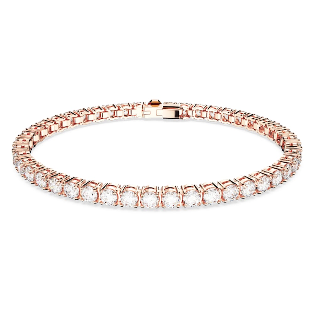 Swarovski Collection Rose Gold Plated Bracelet with Round Clear Crystals |  Dreamtime Creations