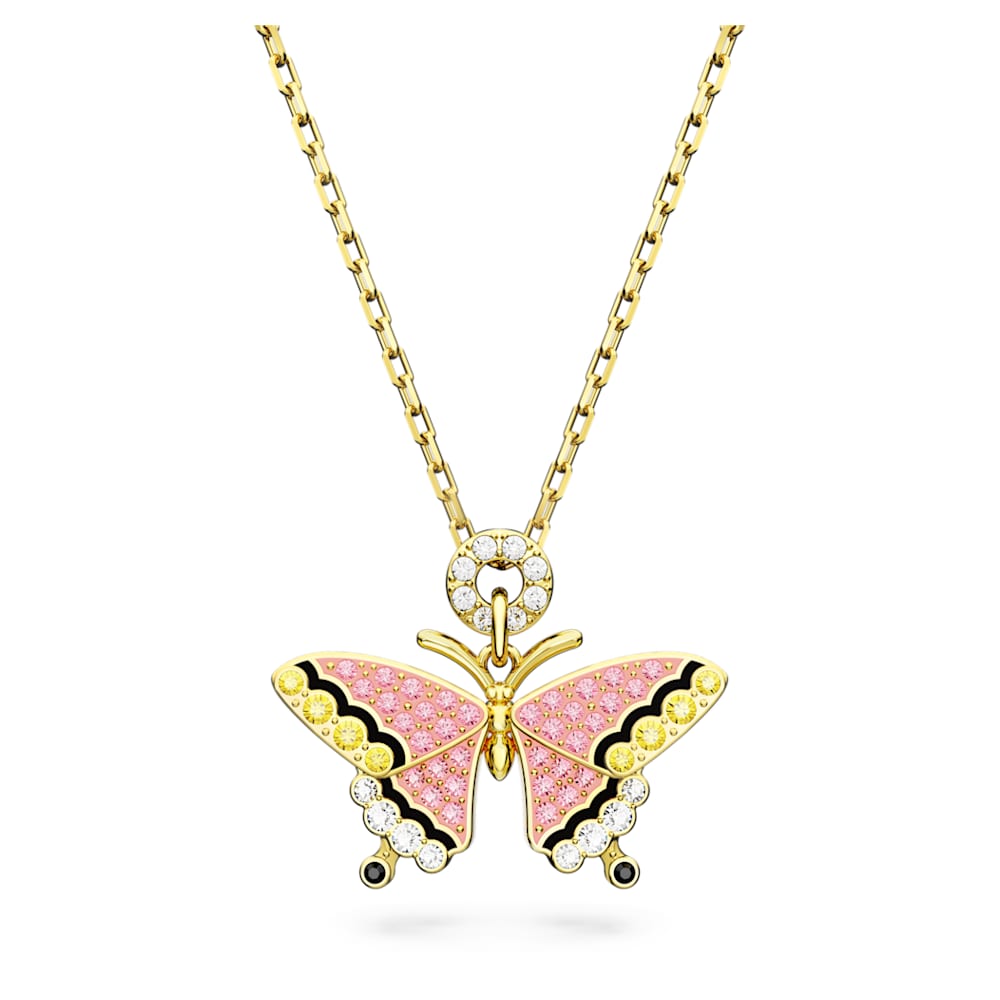 Colgante Idyllia Mariposa Multicolor Bano tono oro Swarovski