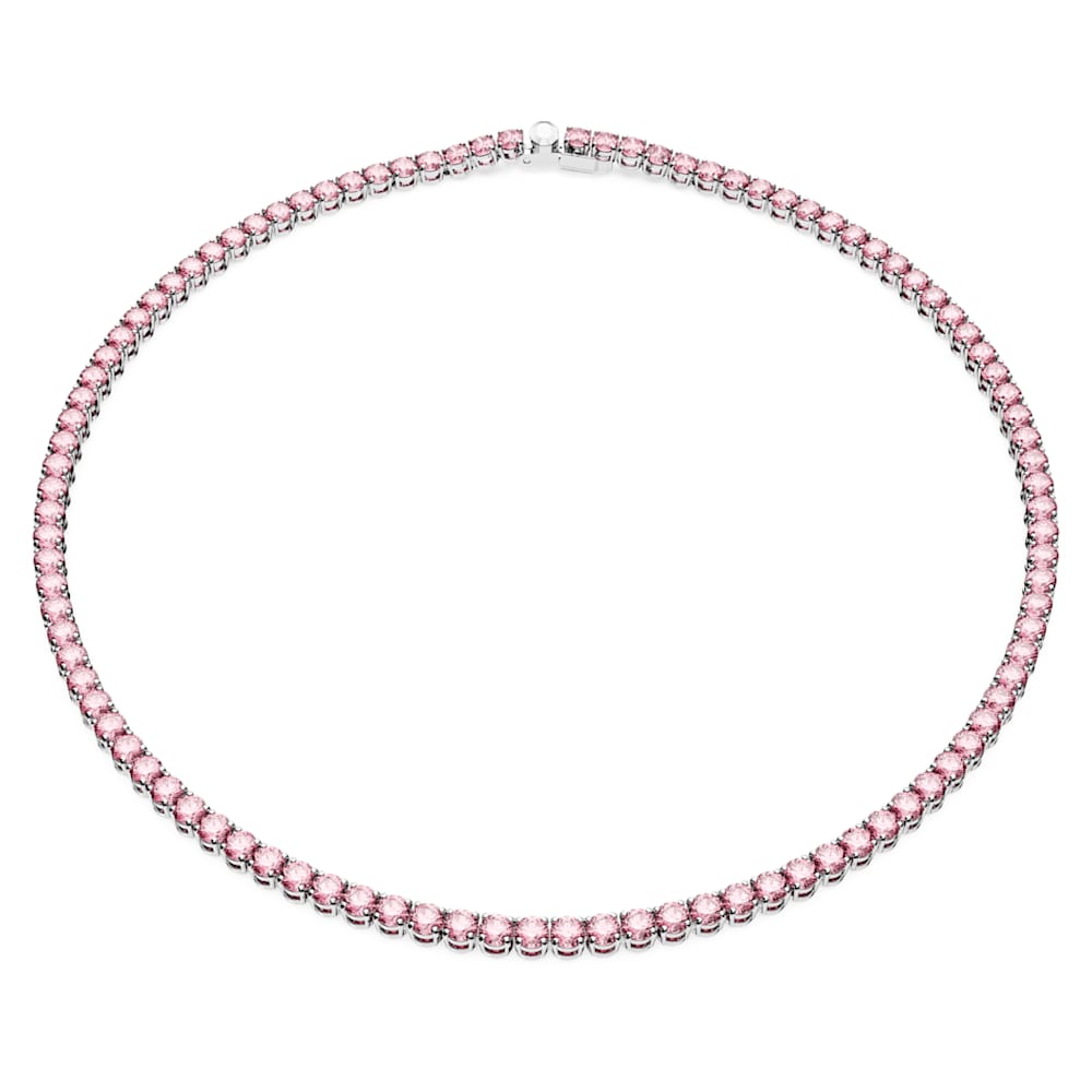 SWAROVSKI　Matrix Tennis　Pink　Necklace　M Swarovski Pink Crystal Matrix Tennis Necklace – Day's Jewelers