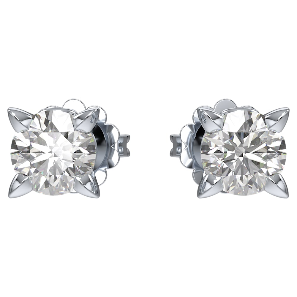 14K White Gold Diamond Earrings Set Diamond Earring Stud Solitaire Style  Look