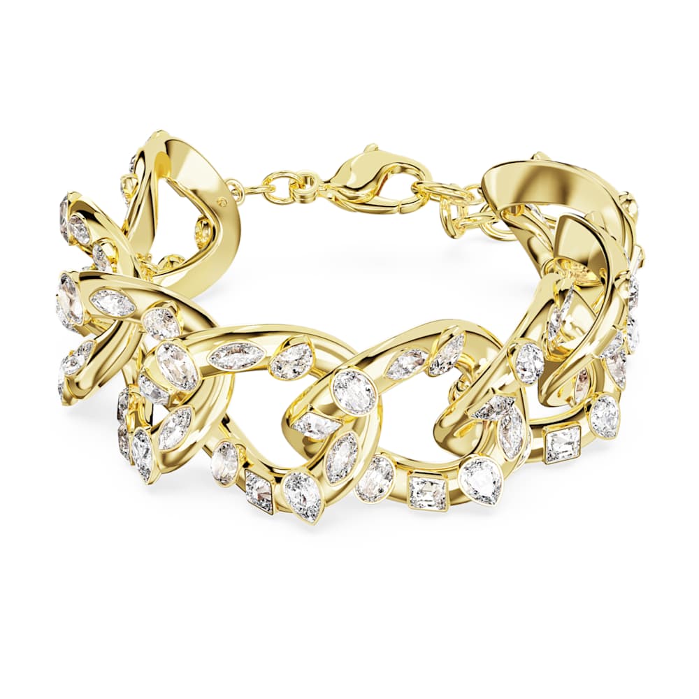 Imber bracelet Statement Mixed cuts White Gold tone plated