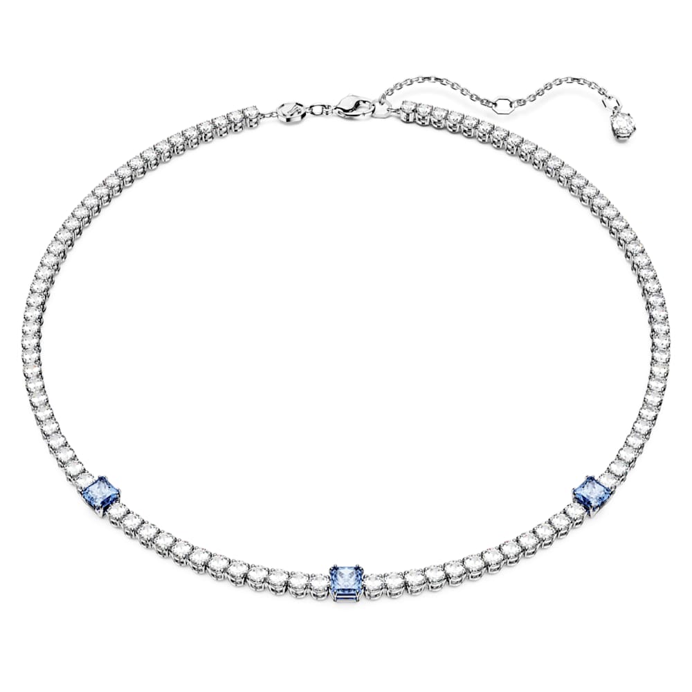 Matrix Tennis 네크리스, 믹스 컷, 블루, 로듐 플래팅 | Swarovski Matrix Tennis 네크리스, 믹스 컷, 블루, 로듐 플래팅 | Swarovski