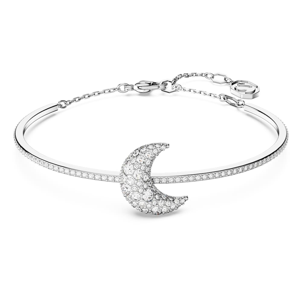 Sublima Armreif, Mond, Weiß, Rhodiniert | Swarovski