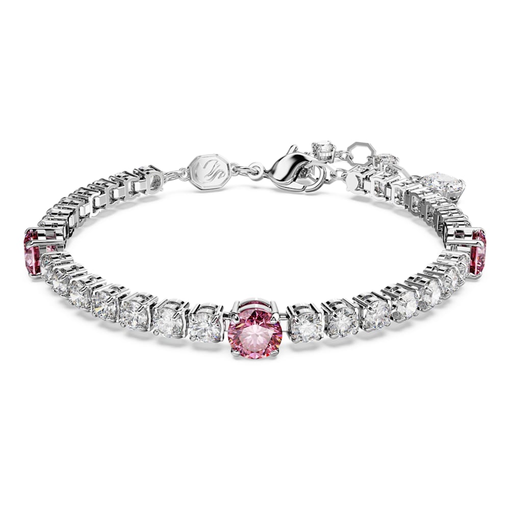 Pink Swarovski Crystal Single Tennis Bracelet Womens Bracelet, Jewellery  for Her, Crystal Bracelet - Etsy
