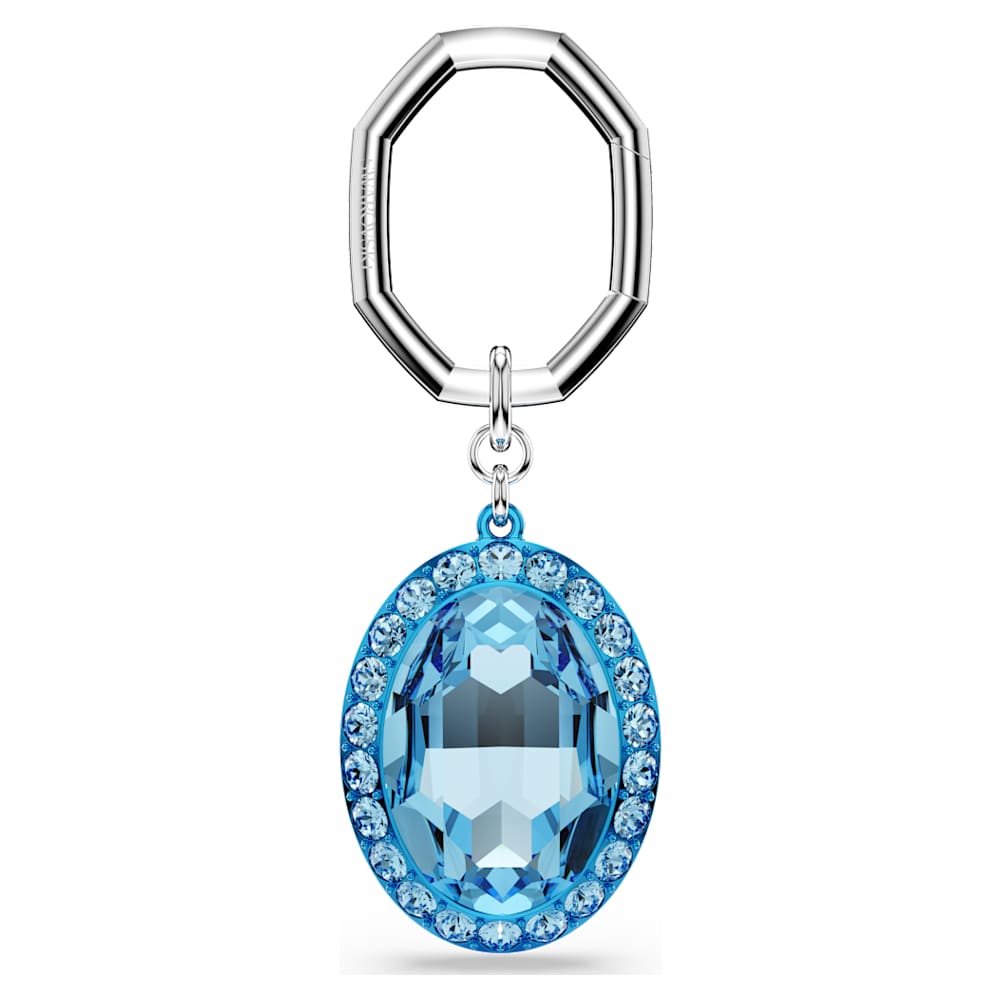 Anahtarlık, Oval kesim, Mavi, Karışık metal yüzey | Swarovski