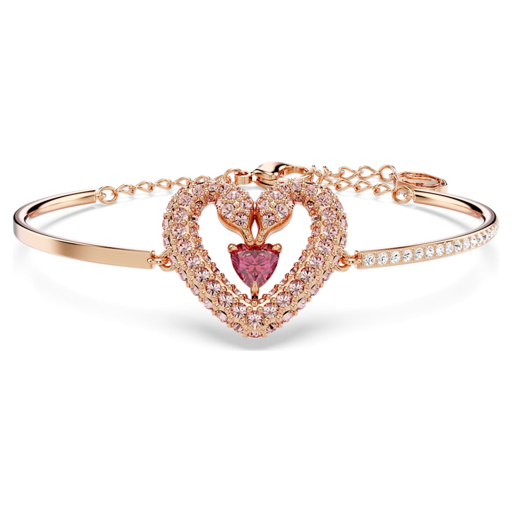 Cancer Awareness Swarovski Pink Ribbon Silver Heart Charm Bracelet |  Creative Elegance Jewelry