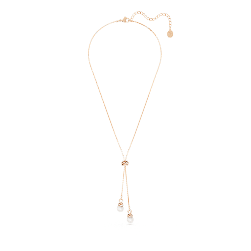 Originally Y pendant, White, Rose gold-tone plated | Swarovski