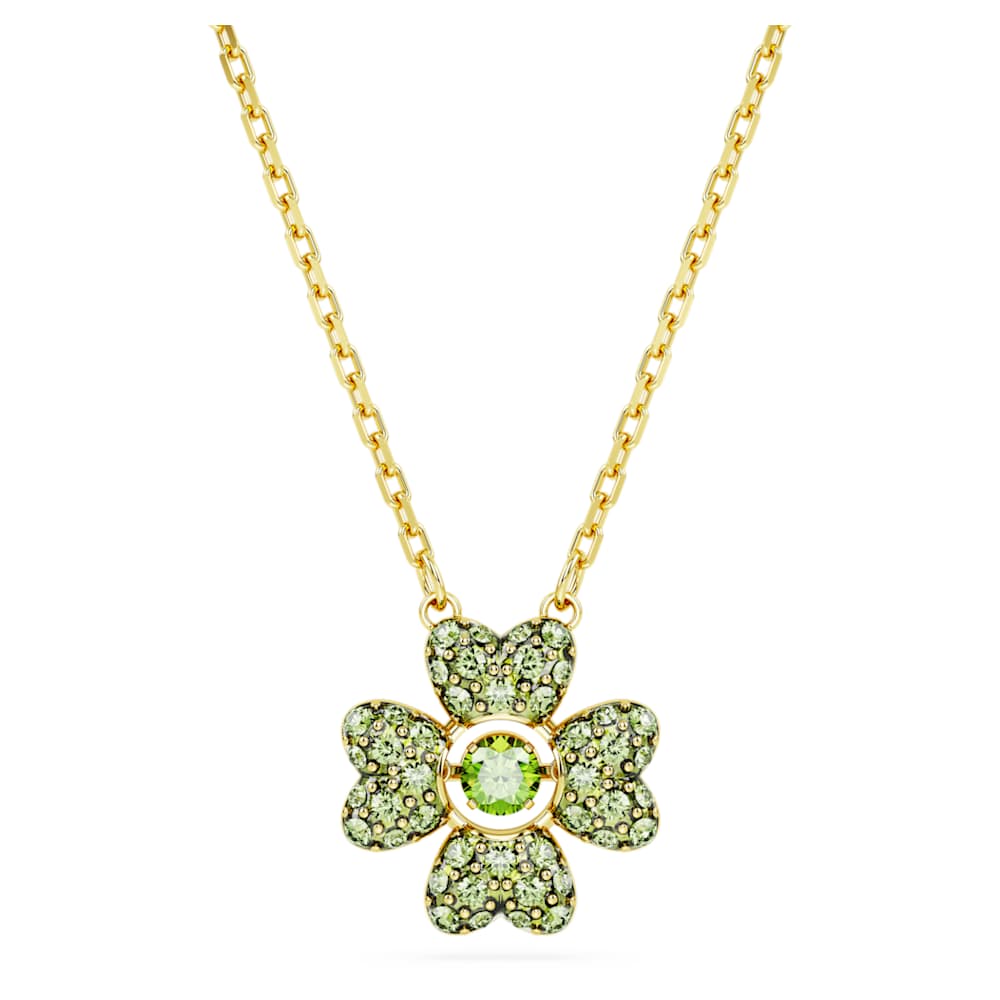 美品 Swarovski ネックレス 花 グリーン カラフル シルバー 大ぶり 
