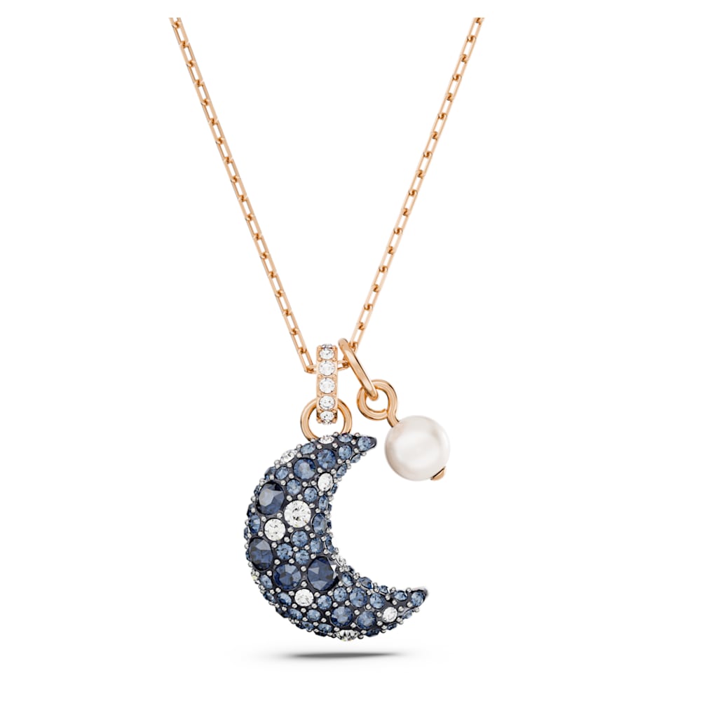 Swarovski Symbolic necklace, Set (2), Moon and star, Black, Rose gold-tone  plated by SWAROVSKI | Necklace, Bar jewelry, Gold bracelets stacked