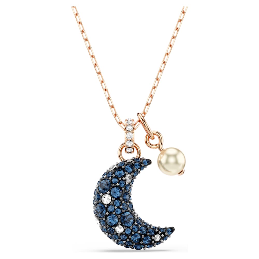 Pendentif Luna, Perle de cristal, Lune, Multicolore, Placage de