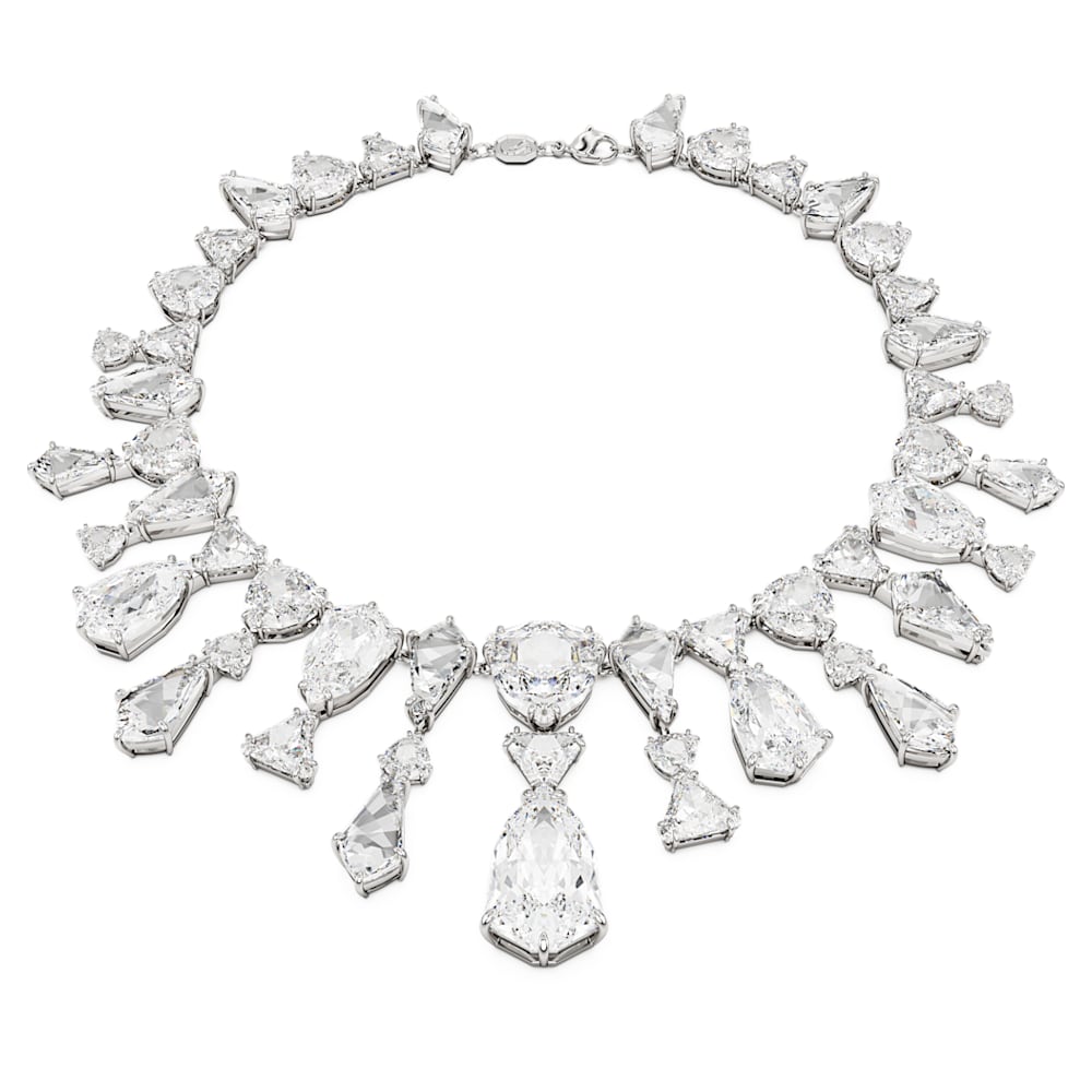 plated Swarovski Rhodium | cuts, Mixed necklace, White, Statement, Mesmera