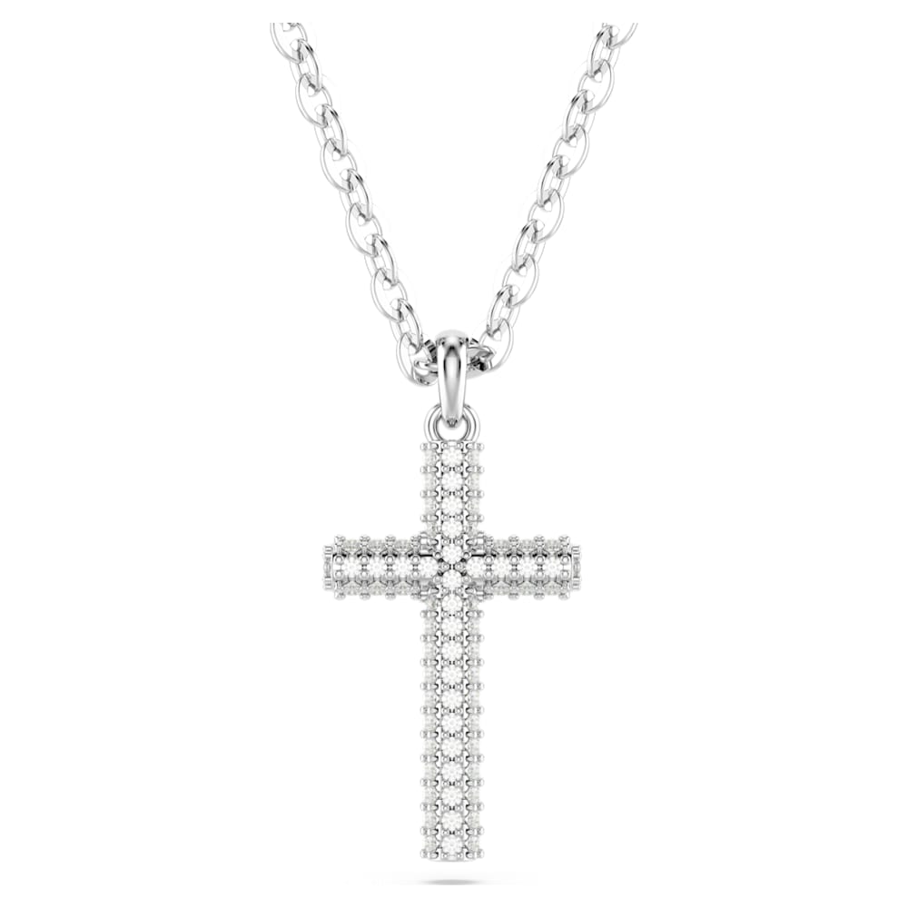 Jennifer's Kyanite and Swarovski Crystal Cross Necklace - Ad Crucem