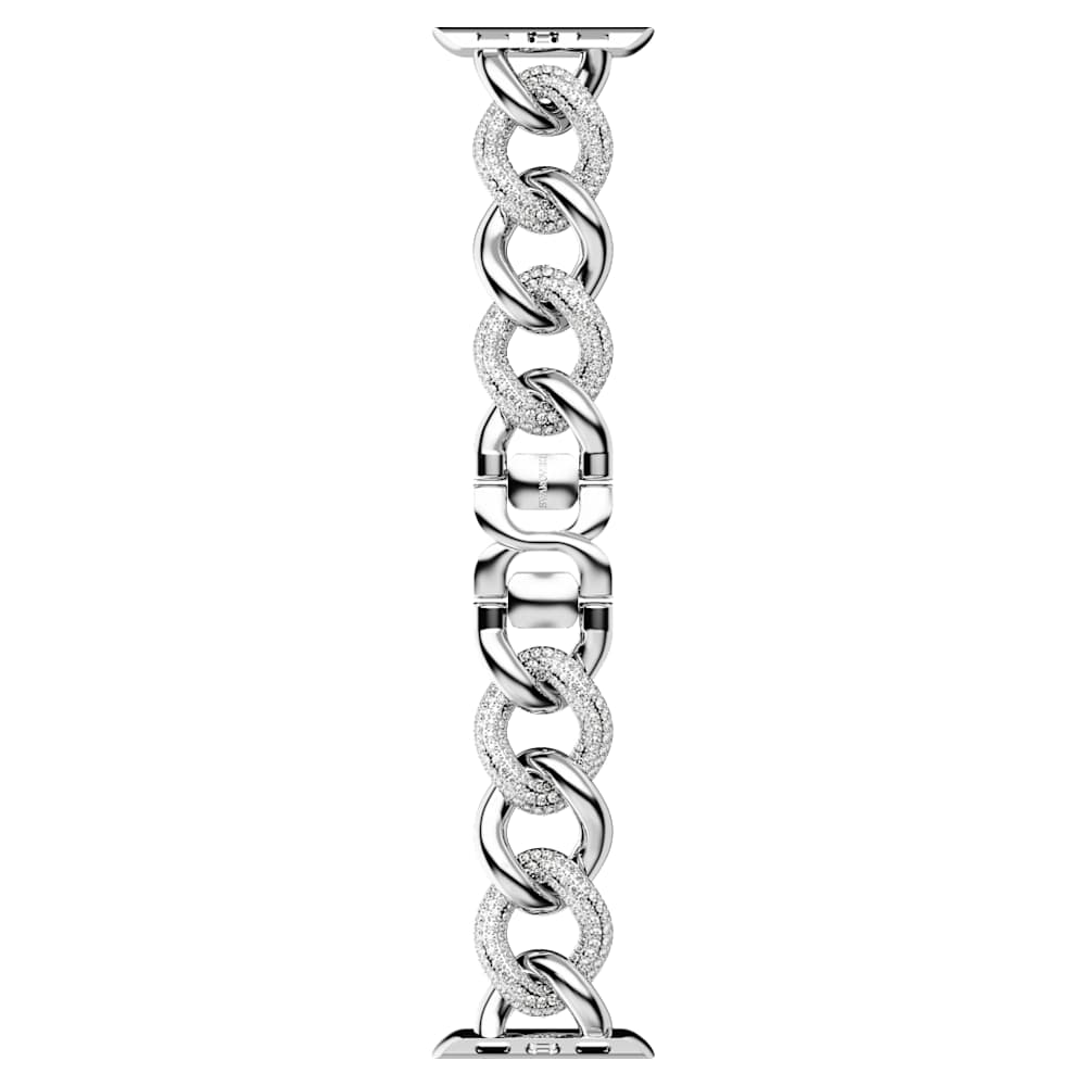 Sparkling チェーンストラップ, Apple Watch® 40mmおよび41mmに対応, シルバー系, ステンレス鋼 | Swarovski