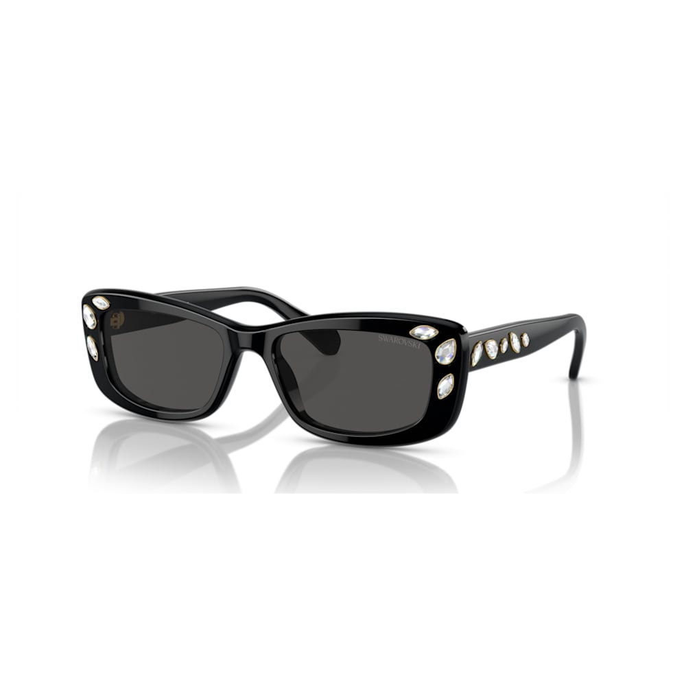 2 in 1 clip-on sunglasses, Statement, Cat-eye shape, SK7011, White |  Swarovski