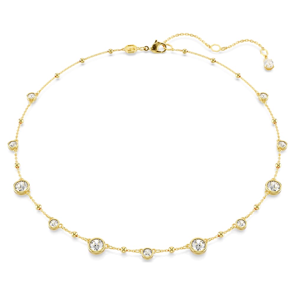 Swarovski Imber ネックレス Imber necklace, Round cut, Scattered design, White, 18K gold