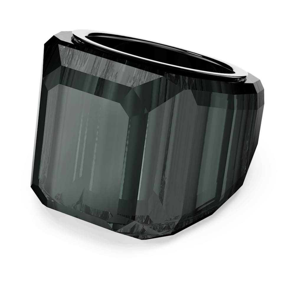 Lucent cocktail ring Black Ruthenium plated Swarovski
