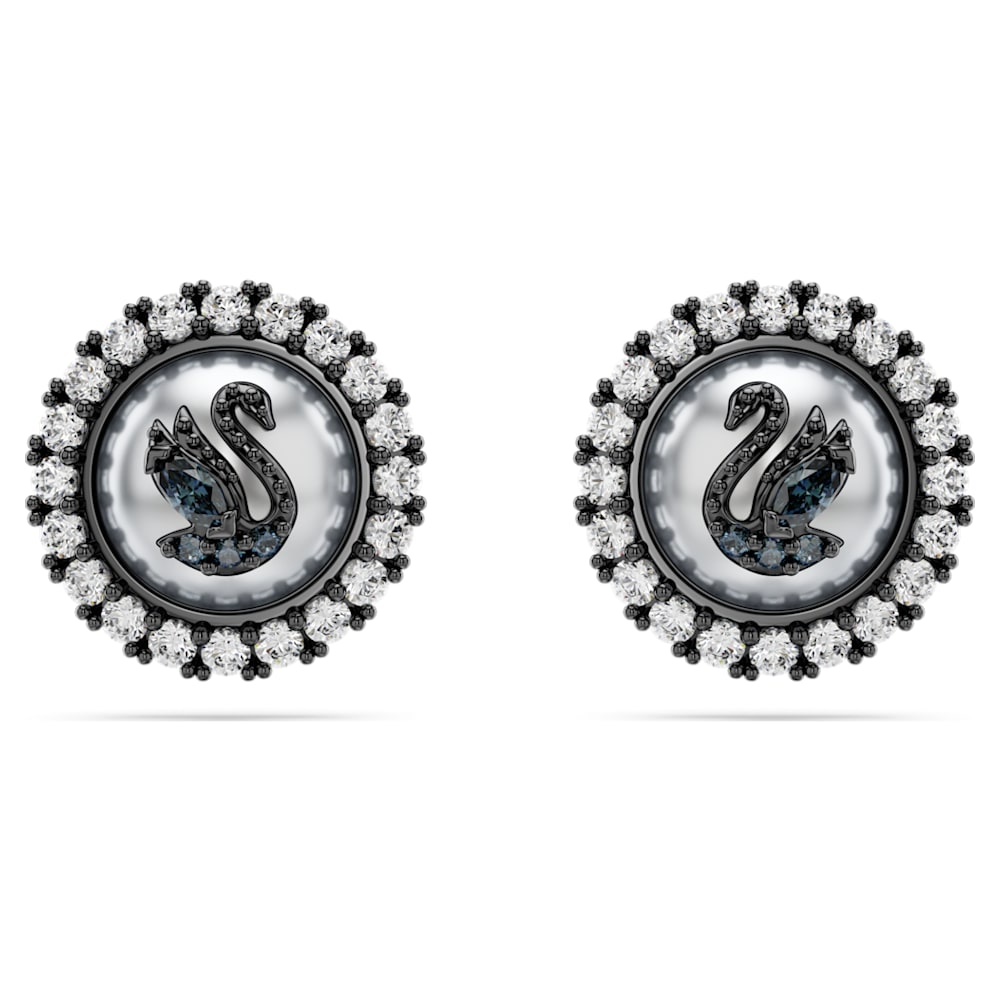 SWAROVSKI Swan Black Necklace & Earrings | Black swan, Gold chain earrings,  Swan necklace