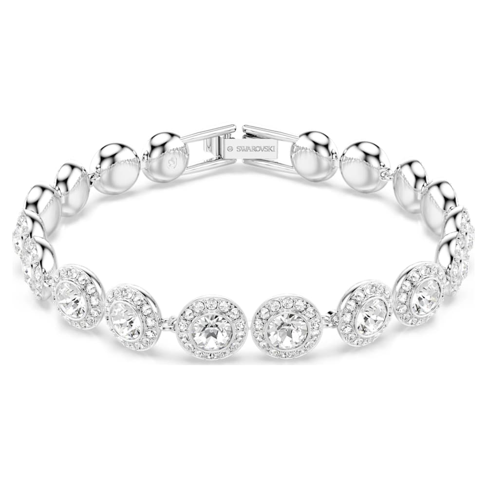 swarovski UNAブレスレット Una Angelic bracelet, Round cut, White, Rhodium plated