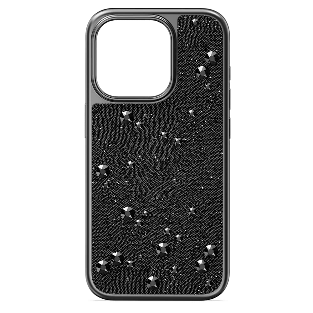 High smartphone case, iPhone® 15 Pro, Black | Swarovski