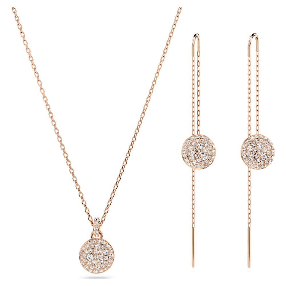 Sublima set, White, Rose gold-tone plated | Swarovski