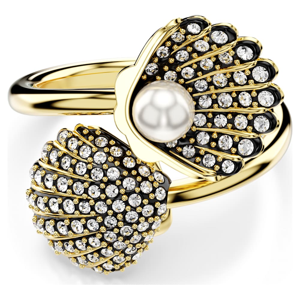 Buy Gold Plated Swarovski Pearl Sangria Encrusted Ring by Bblingg Online at  Aza Fashions.