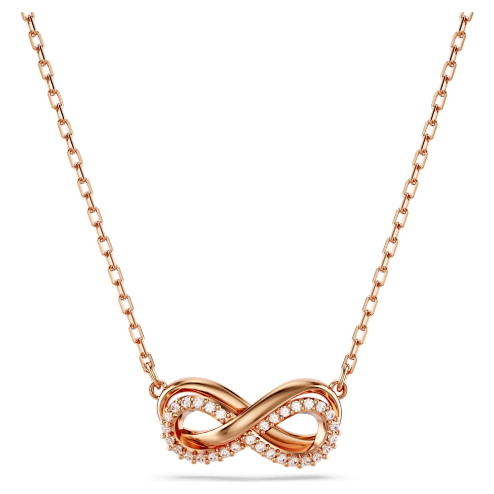 Hyperbola Anhänger, Pavé, Unendlichkeit, Weiß, Roségold 