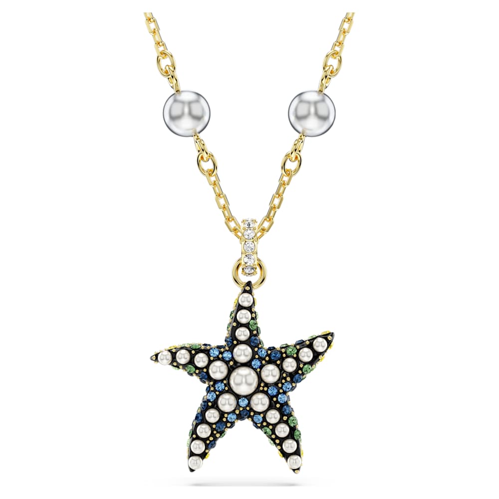 Swarovski Idyllia pendant Crystal pearls Starfish Multicoloured Gold tone plated