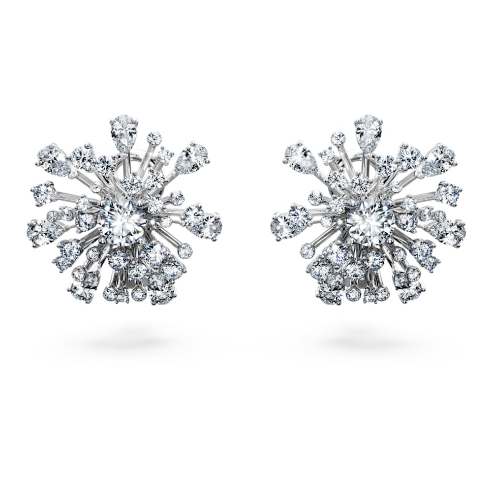 Swarovski Galaxy Stud Earrings Lab Grown Diamonds 5.5 ct TW Mixed Cuts 14K White Gold