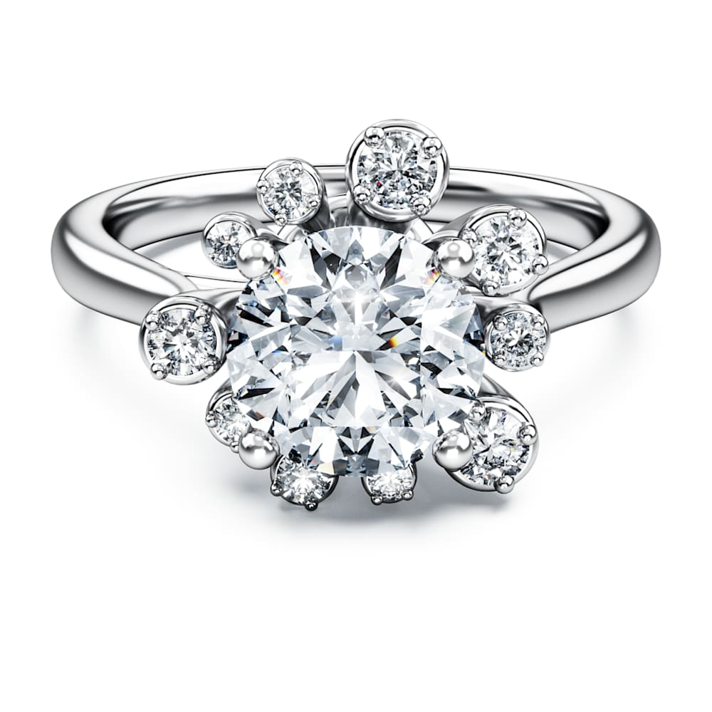 Galaxy ring, Lab-grown diamonds 2 ct tw, Round shape, 14K white