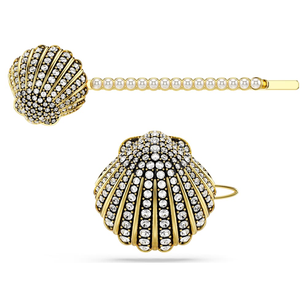 Idyllia hair pin, Set (2), Shell, White, Mixed metal finish  display picture 3
