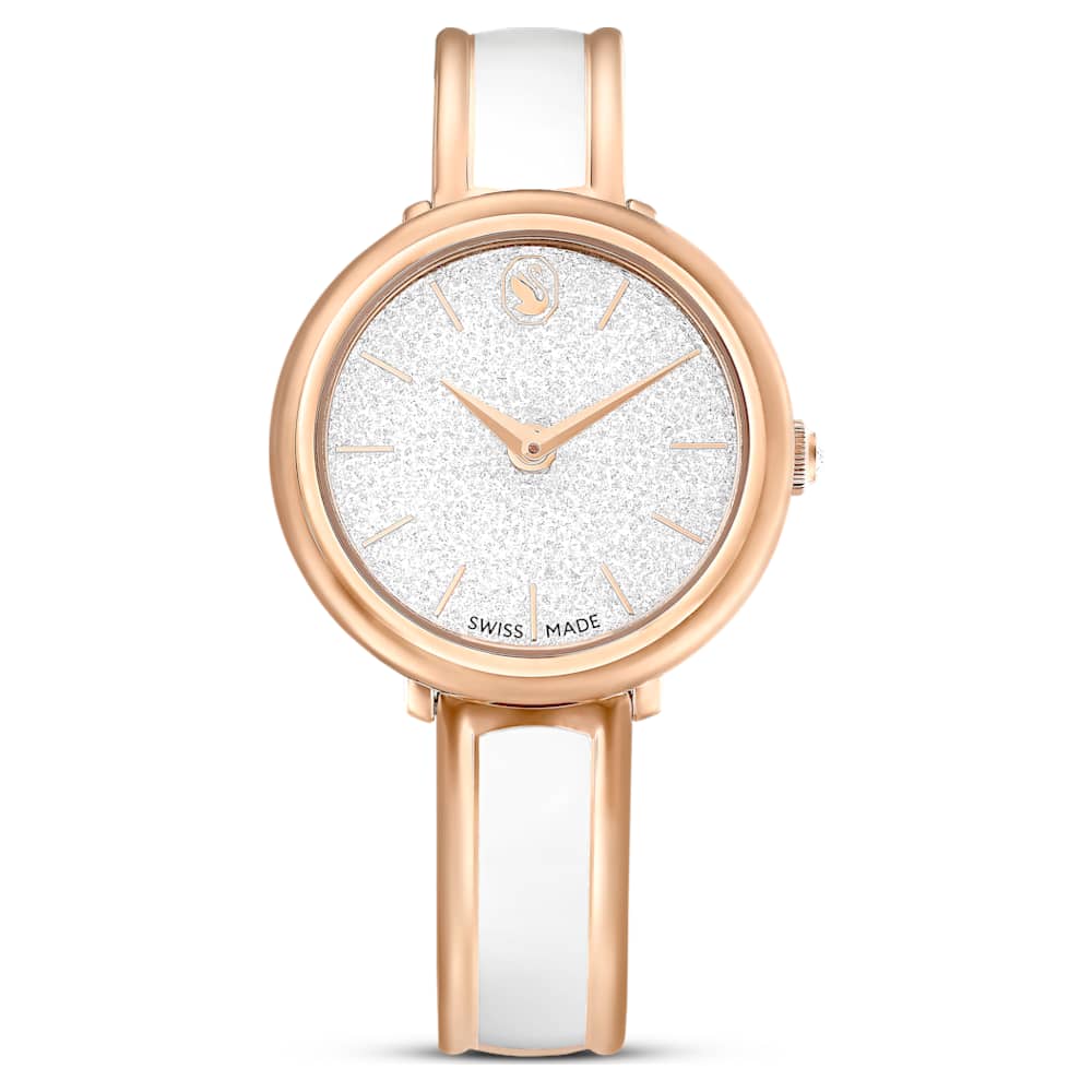 人気 ブランド チェック Crystalline Bangle White bracelet, Metal Made, Swiss watch, 時計