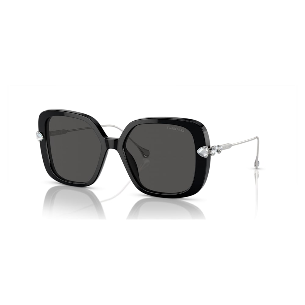 Sunglasses, Oversized, Square shape, SK6011, Black | Swarovski