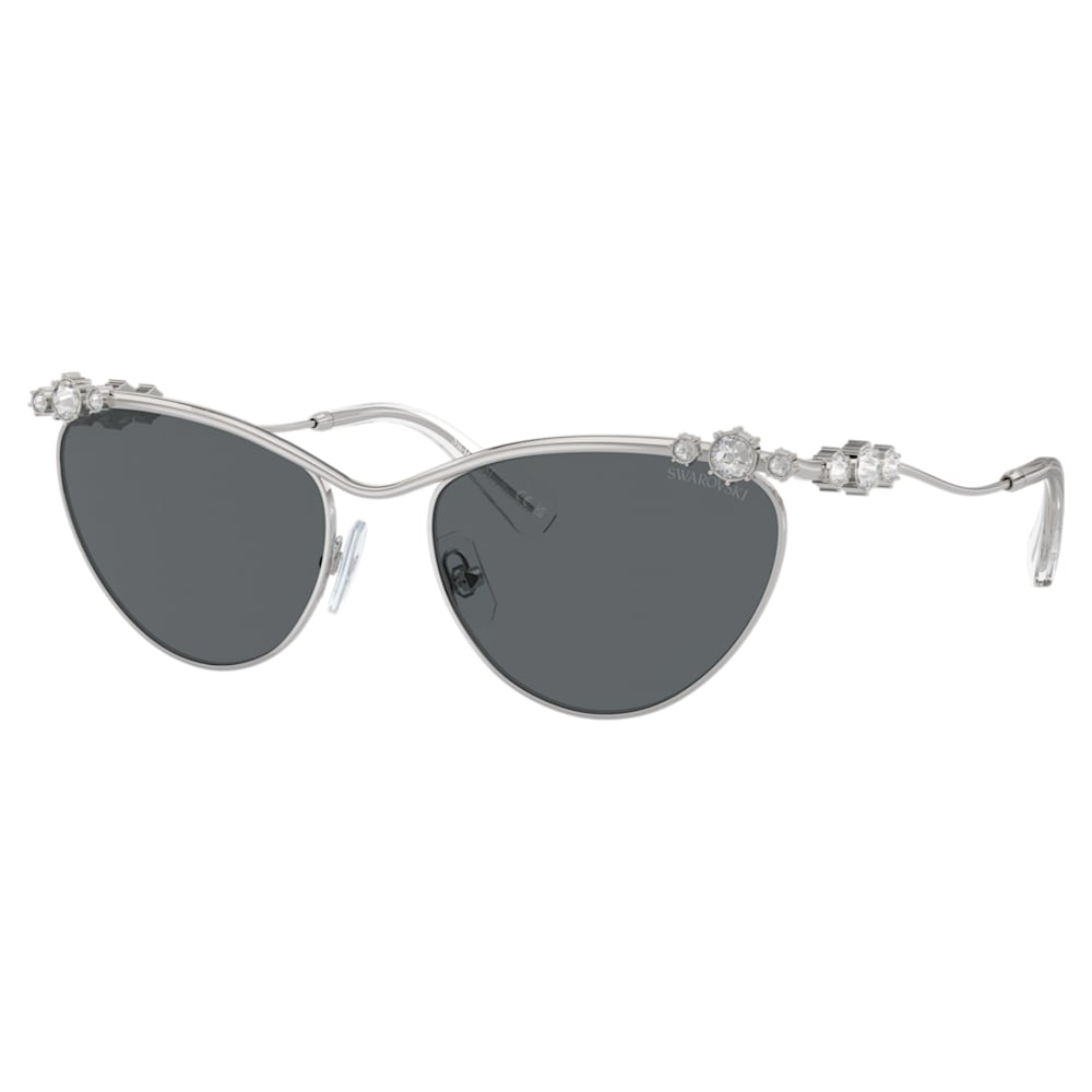 Sunglasses, Oval shape, SK7017, Silver tone | Swarovski