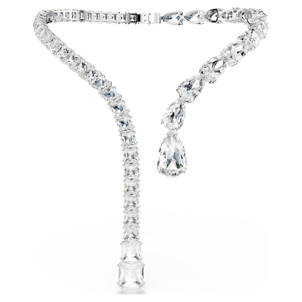 ★SWAROVSKI★ Matrix Rhodium Y-Shaped Necklace 5692416 Matrix Y necklace, Mixed cuts, White, Rhodium plated | Swarovski
