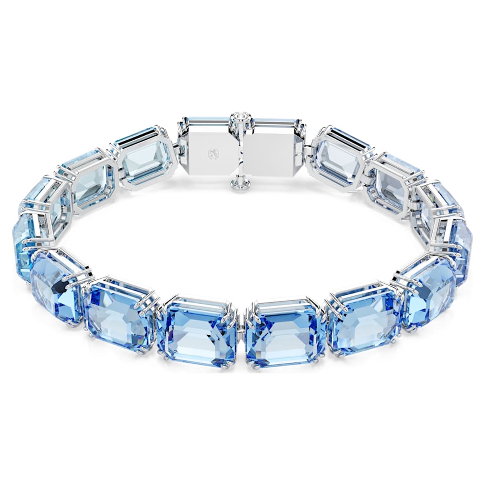 Swarovski Millenia Tennis bracelet Octagon cut Colour gradient Blue Rhodium plated