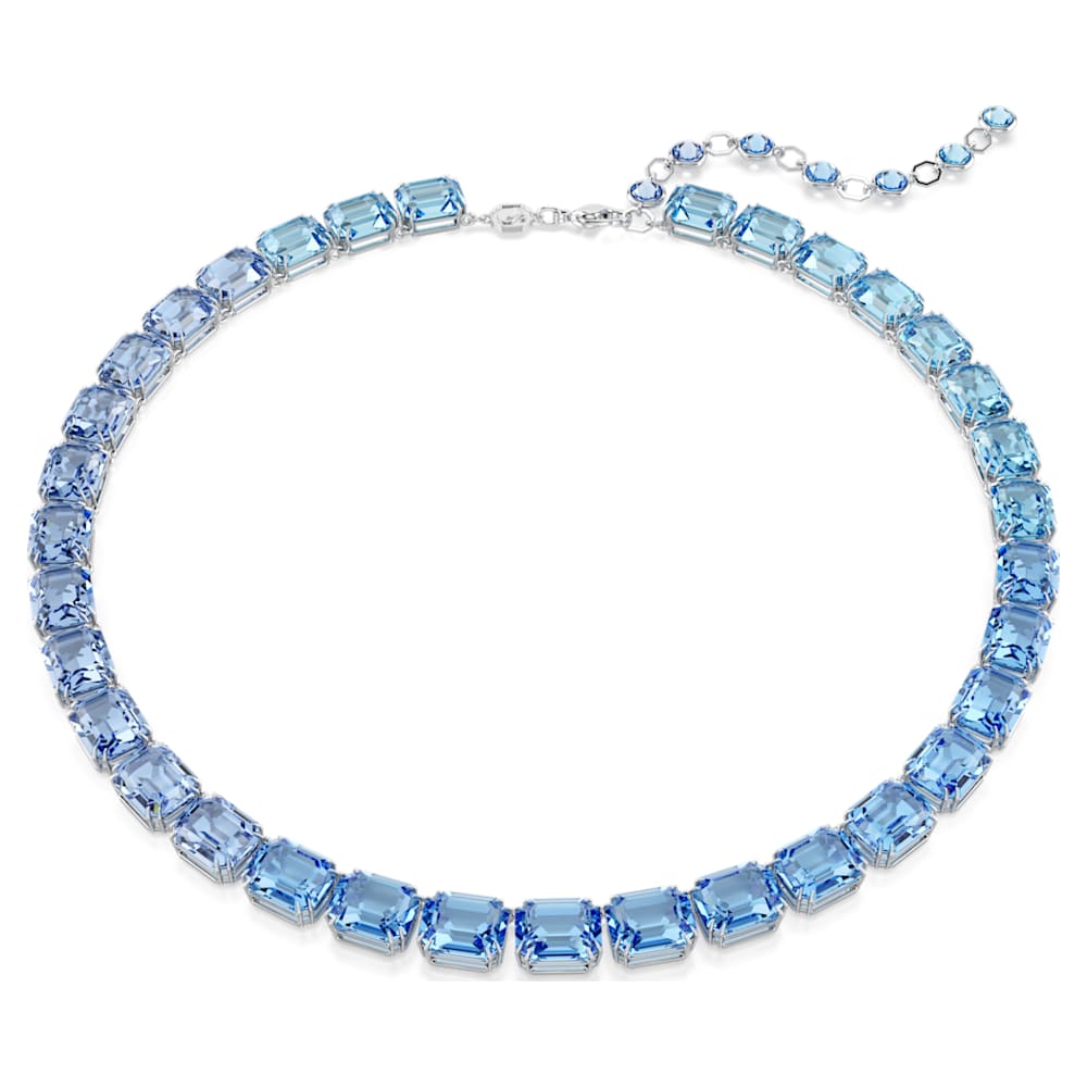 Millenia Tennisネックレス, オクタゴンカット、カラーグラデーション, ブルー, ロジウム・プレーティング | Swarovski