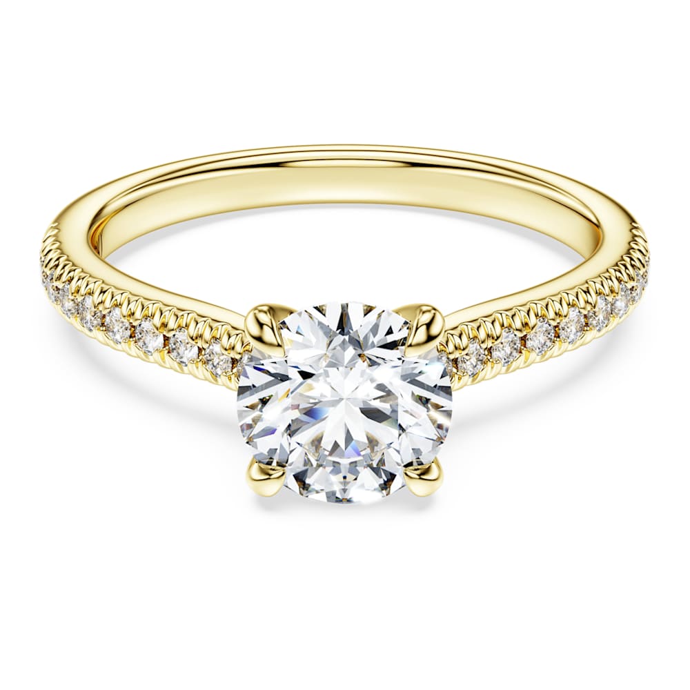 Bague solitaire Eternity Diamants crees en laboratoire 1 2 ct tw Taille ronde Or jaune 14 carats