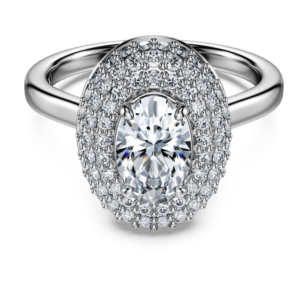 Swarovski crystal halo ring in 18k gold plated hotsell
