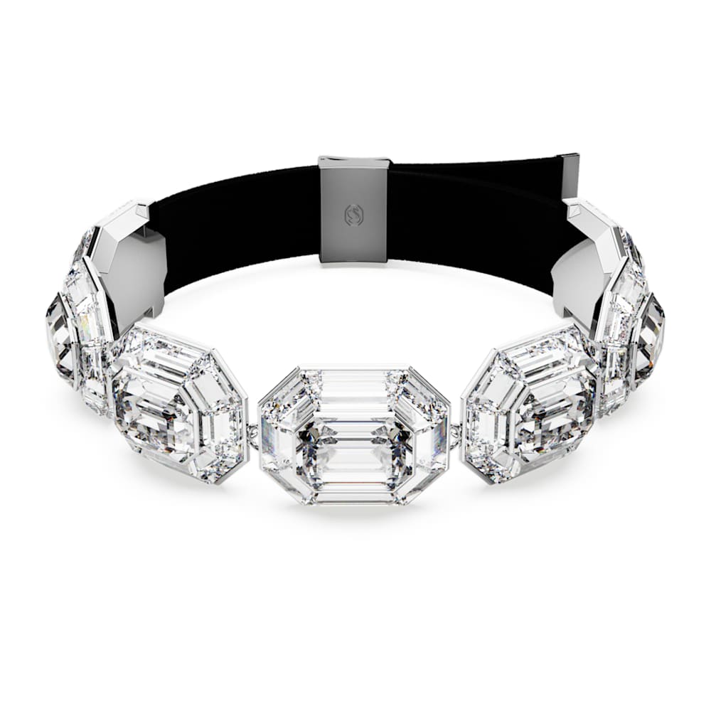 Lucent choker, Octagon cut, White, Rhodium plated | Swarovski