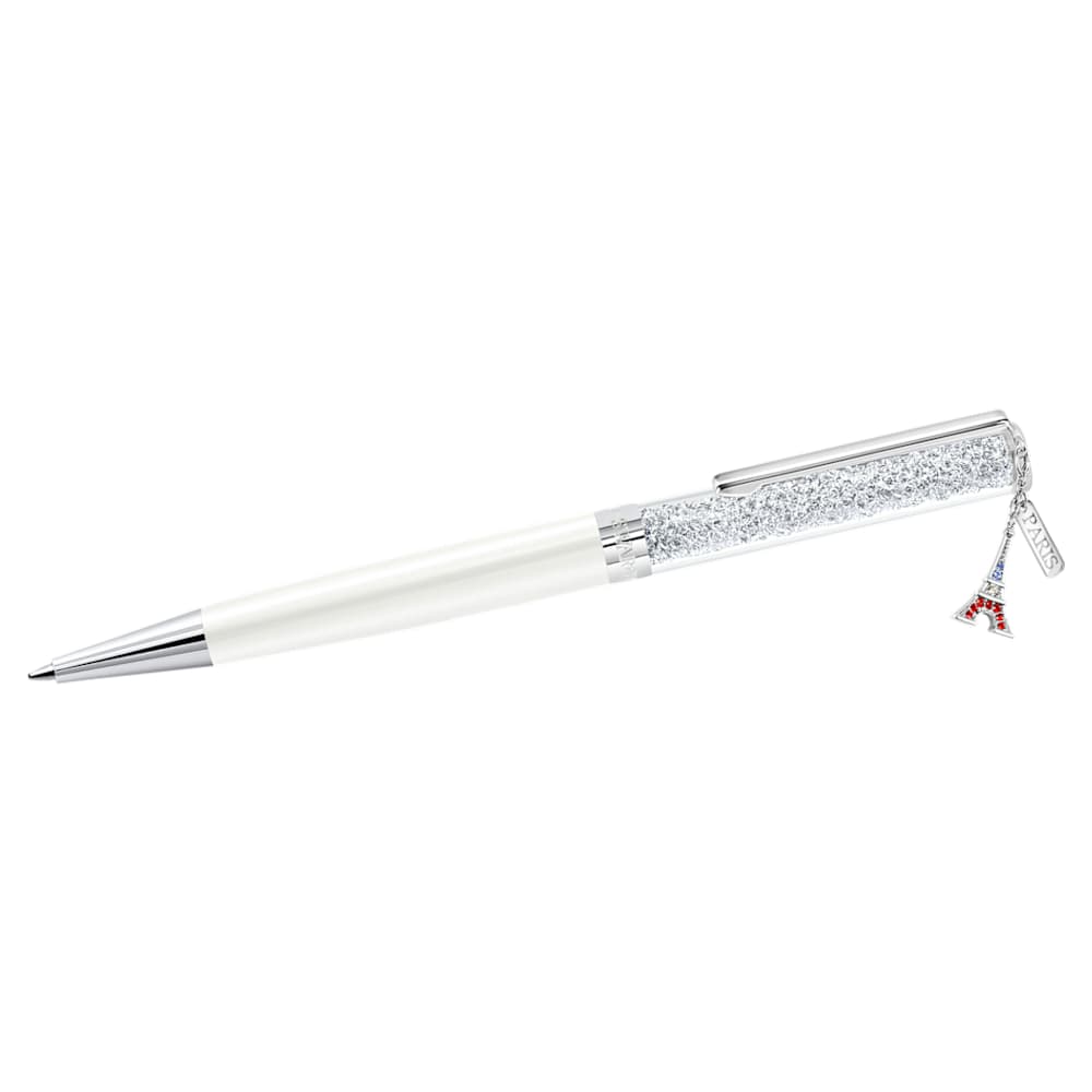 Crystalline ballpoint pen, Eiffel tower, White, Chrome
